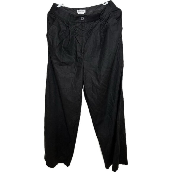 Lovers and Friends x Emily Gemma Wide Leg Jackie Pants in Black Linen Blend Long - Picture 2 of 9